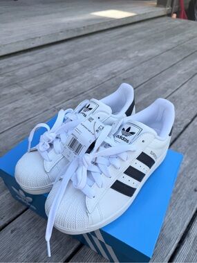 adidas White and Black Superstar Sneakers